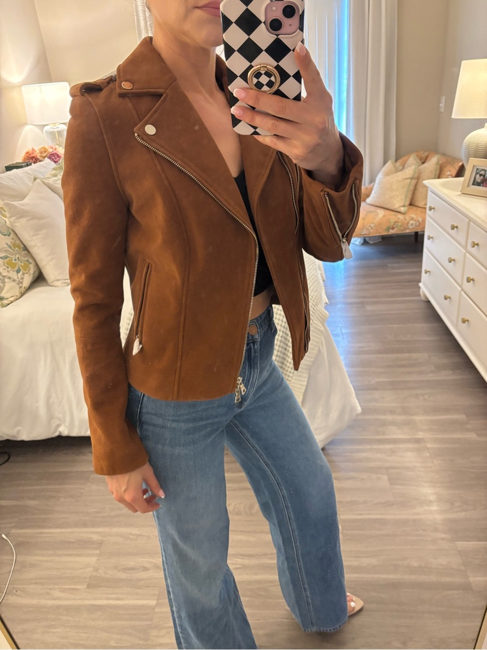 Intermix Exclusive Goat Suede Moto Jacket in Brown NWT 🤎 - Picture 2 of 10